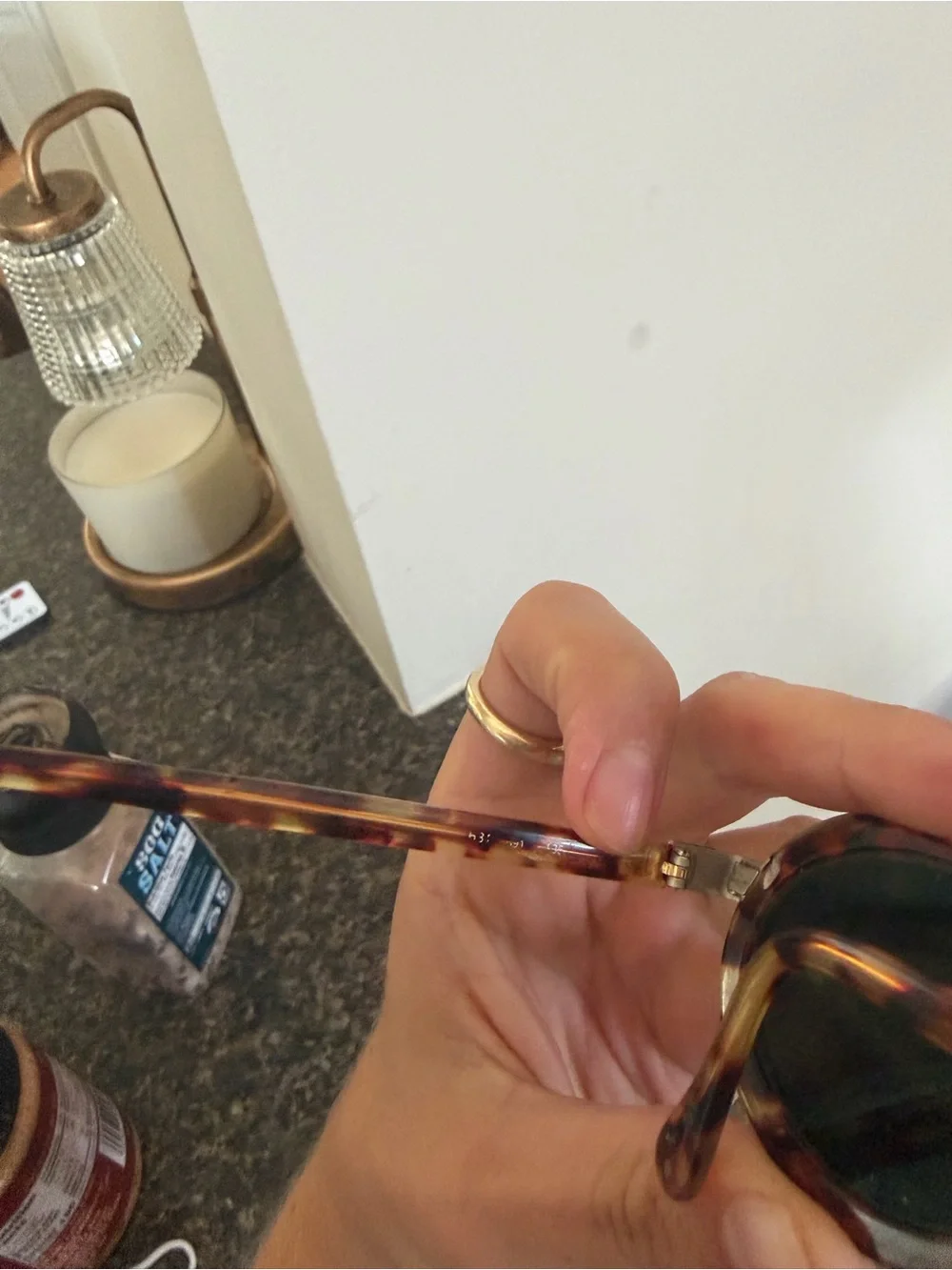 Giorgio Armani Tortoiseshell Round Sunglasses with Black Lenses vintage